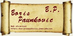 Boris Paunković vizit kartica